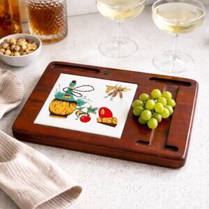 Vintage 60s Mid Century Modern Hellerware Cheese Charcuterie Tray Trivet